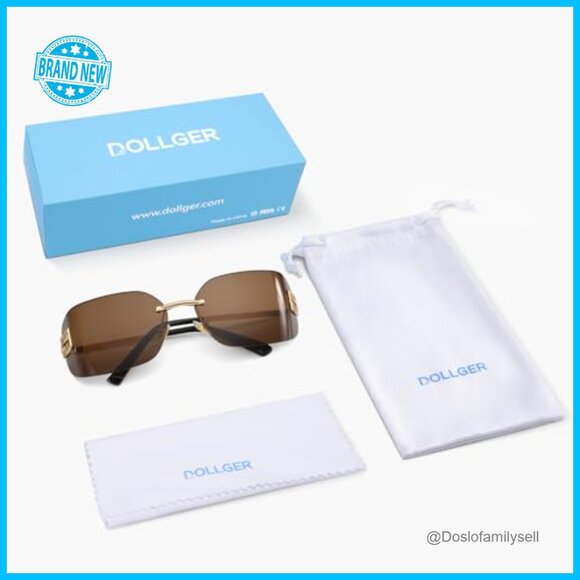 Y2K Retro Sunglasses Rimless Wrap Around Shield Frame Trendy Fashion Glasses main image 7